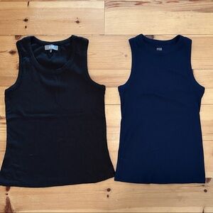 Marled and A.N.A. Dark gray and Navy Tank Tops